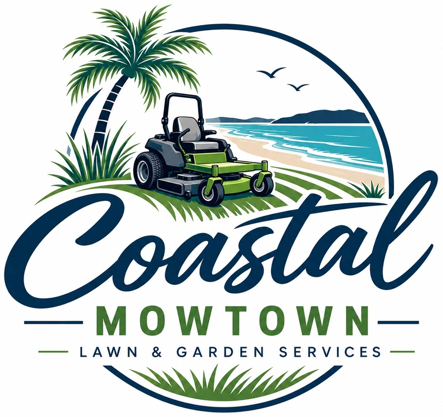 Coastal Mowtown, lawn and garden services logo